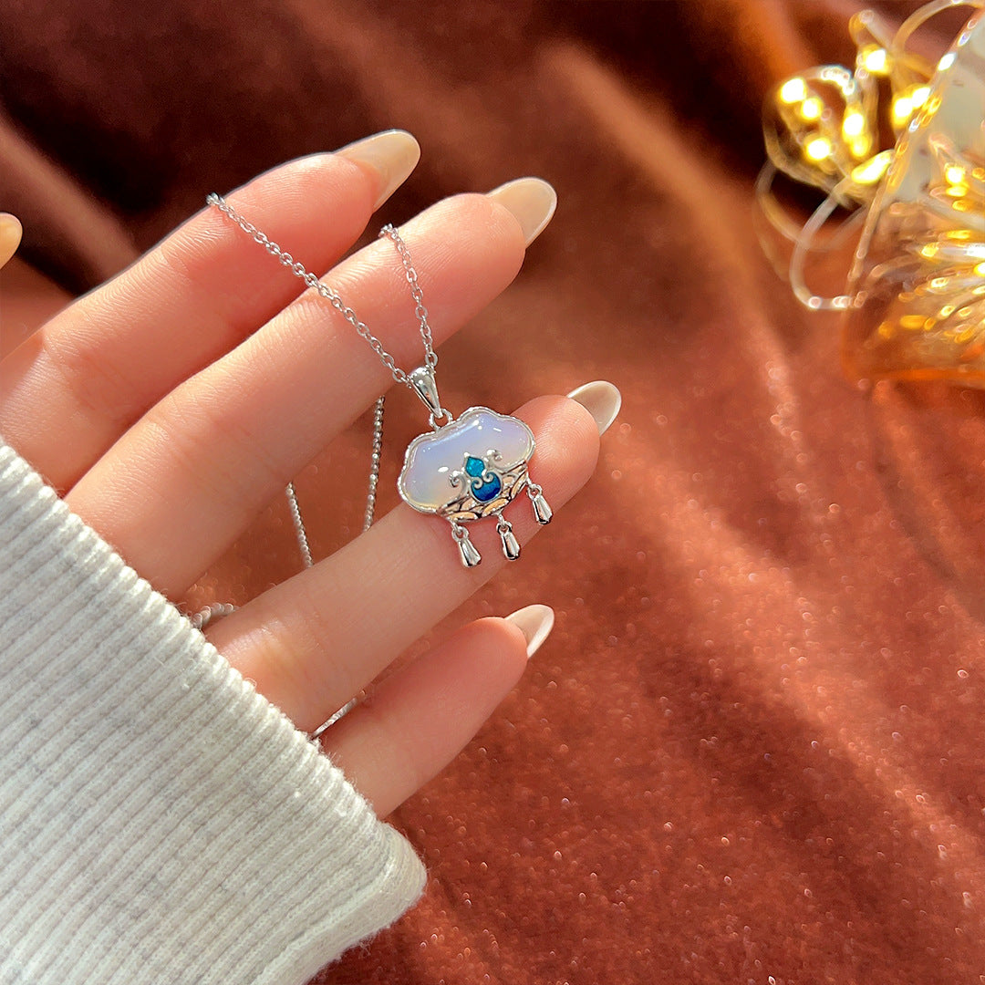 S925 Sterling Silver Retro Ping An Ruyi Gourd Necklace