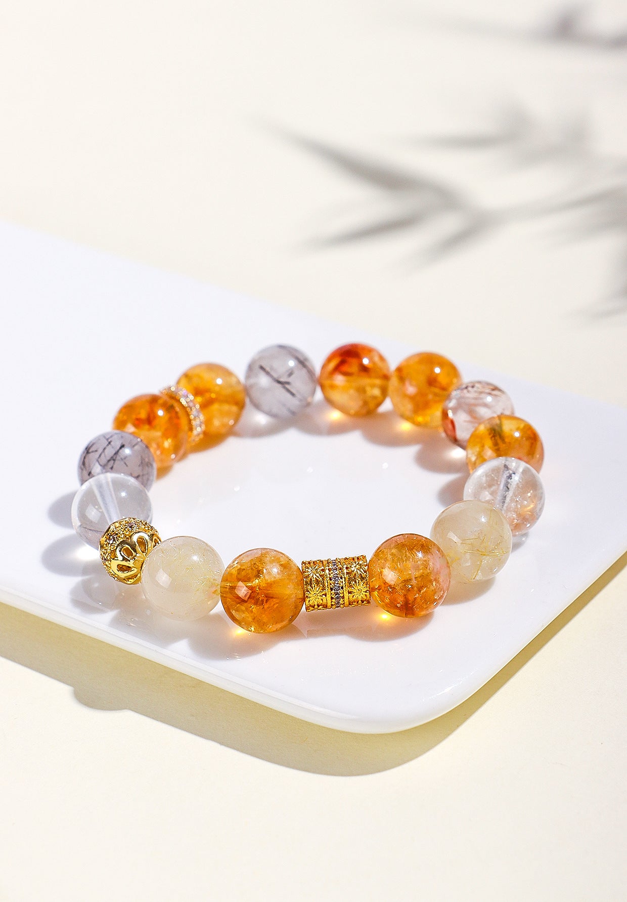 Planderful Fortune's Favor Bracelet – Elegant Black Gold Super Seven Crystal Design