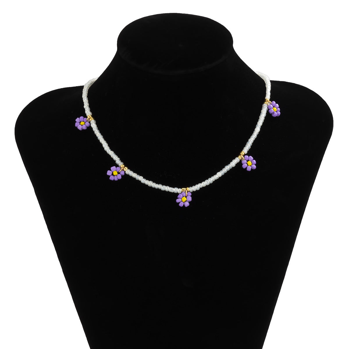 Planderful Vienna Verve Daisy Fringe Collarbone Necklace For Women Elegant Holiday Style