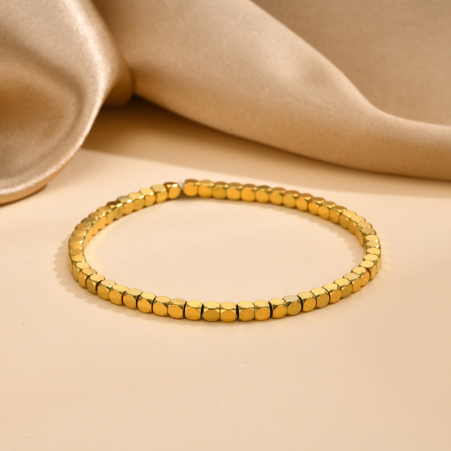 European And American Jewelry Stainless Steel Square Bead Bracelet