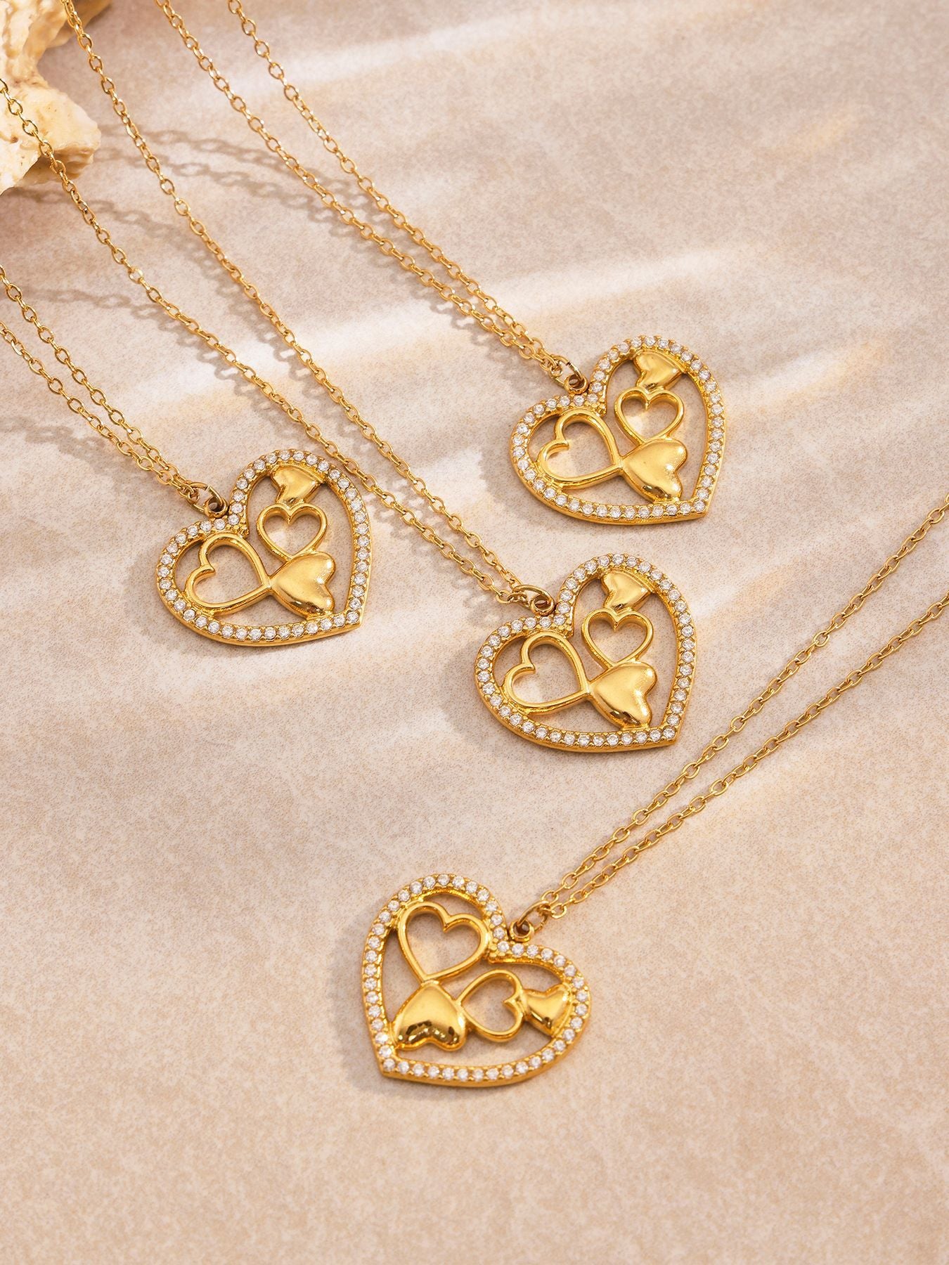 Planderful Zircon Necklace Versatile 18k Gold Plated Women