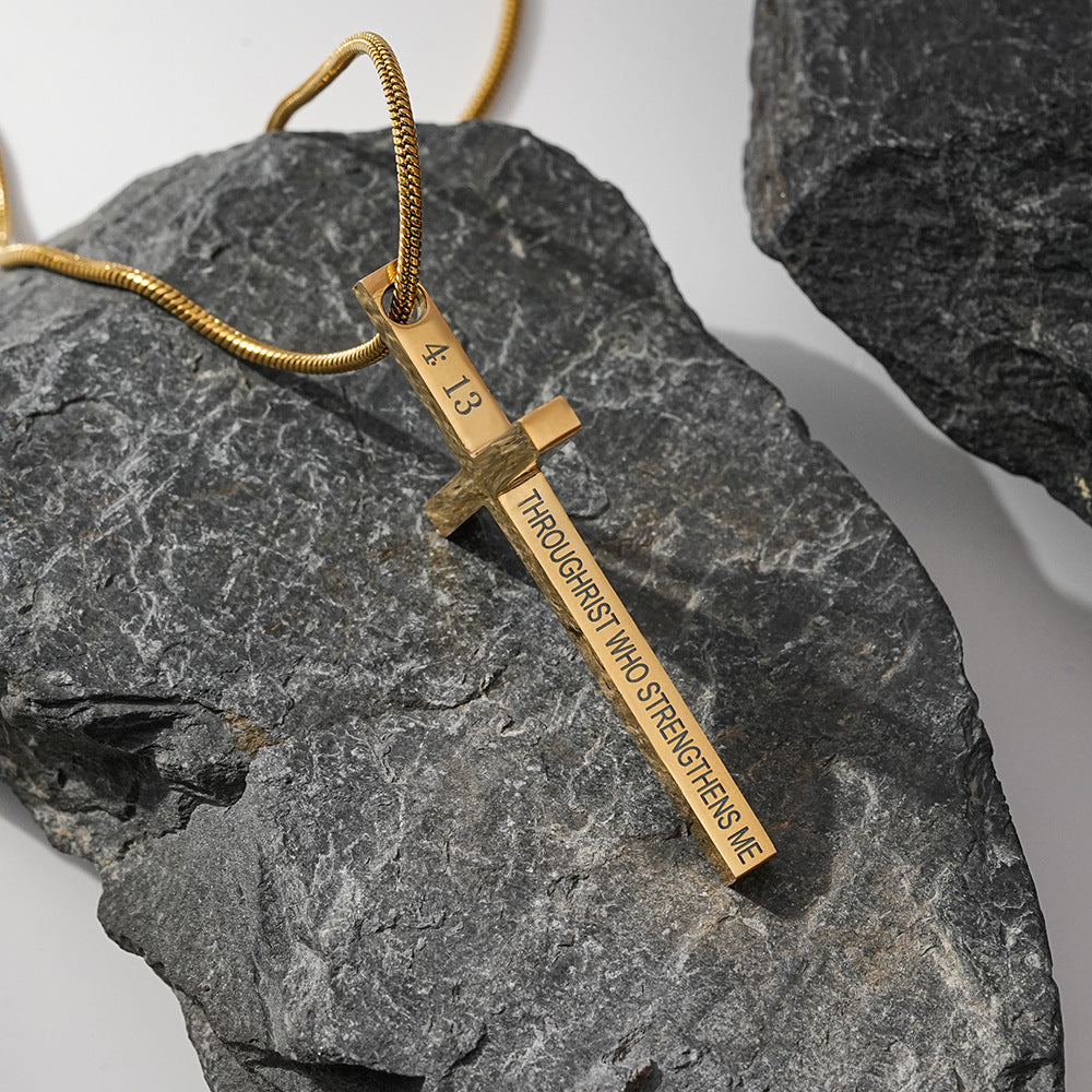 Planderful Titanium Steel Men Cross Necklace Hip Hop