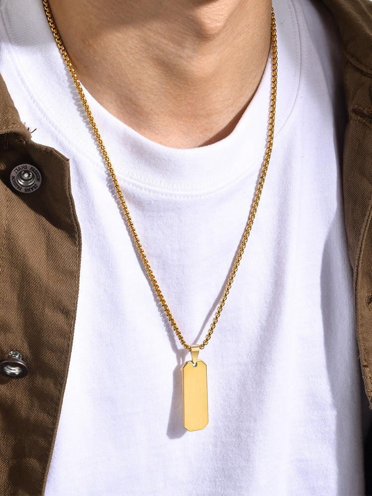 Cross-Border European and American Men's J Simple Tag Pendant