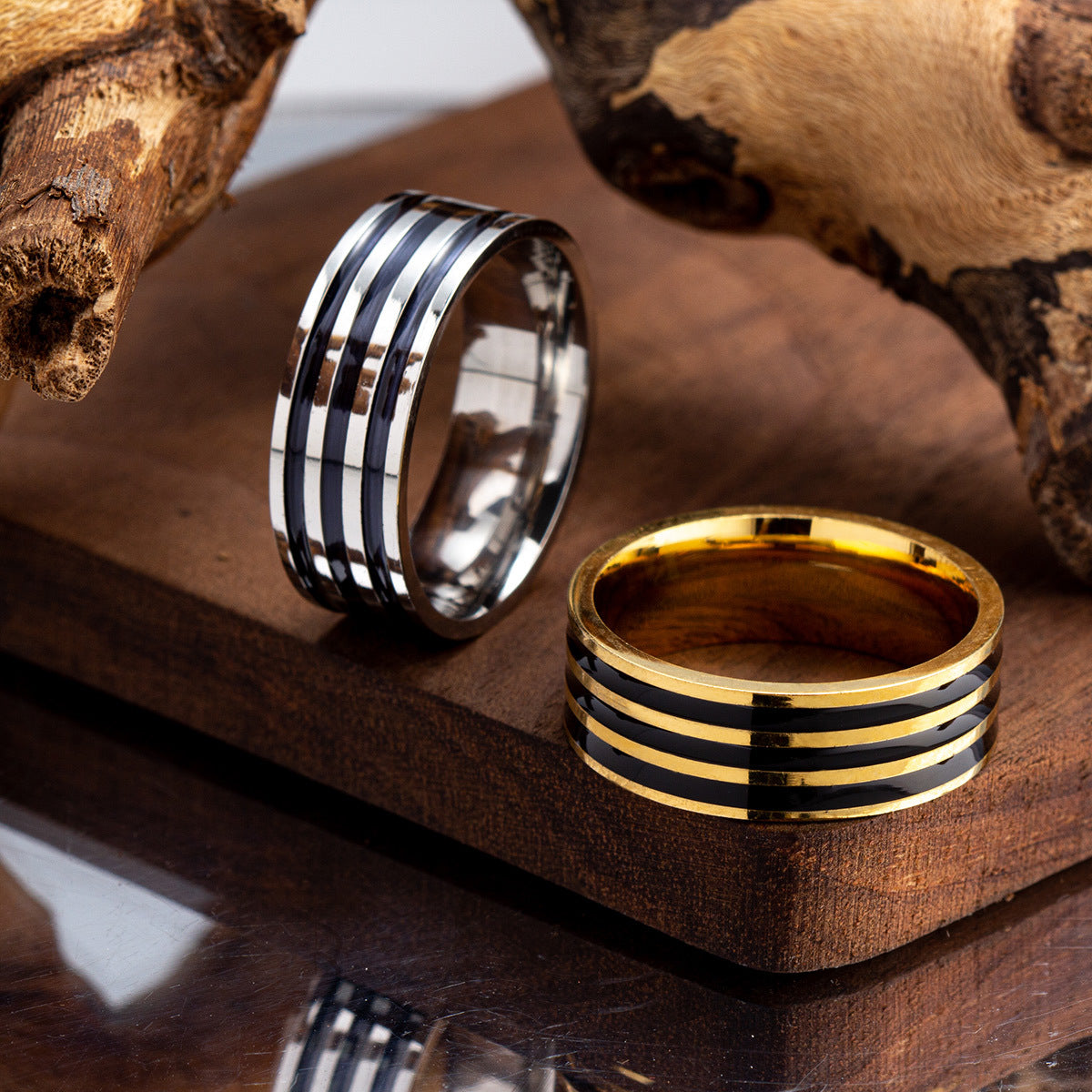 Stainless Steel Men's Drip Oil Ring - Simple Fashion Hand Jewelry