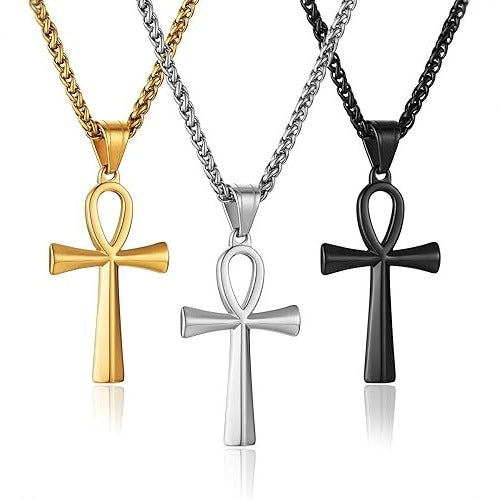 Planderful Cross Necklace Unisex Stainless Steel Anka Pendant For Him And Her Durable Everyday Elegance Gift