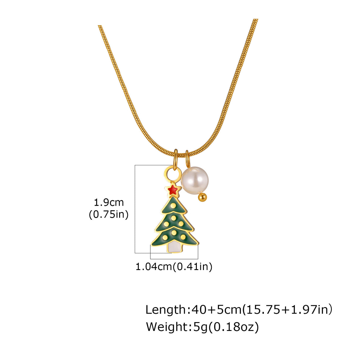Stainless Steel Christmas Bells Santa Holiday Collection Girl Ornaments Pearl Necklace