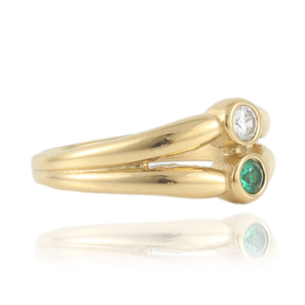 Multi-Layer Hollow Inlaid Gemstone Titanium Steel Ring for Couples - Unisex Fashion Accessory in Europe and America Style