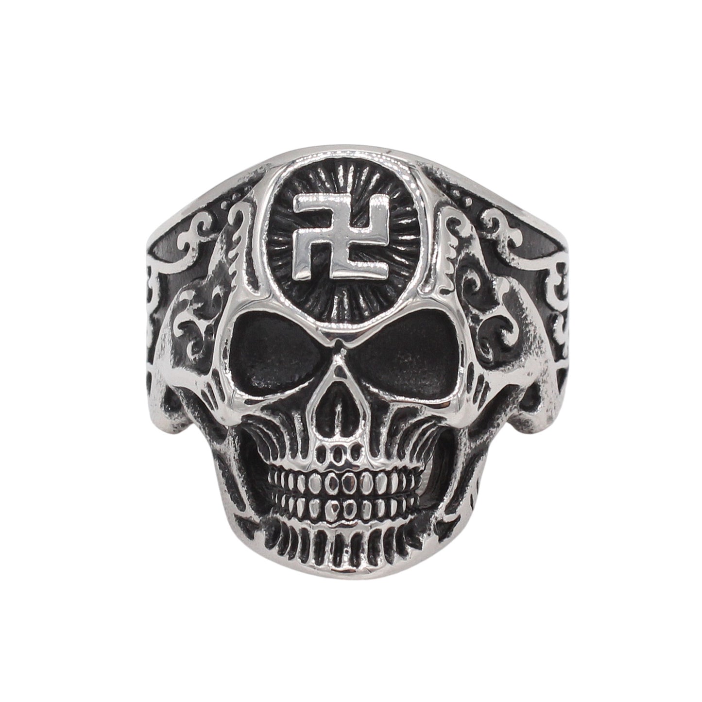 Planderful Jewelry Skull Ring For Men Titanium Steel Vintage European American Style With Bold Detailing