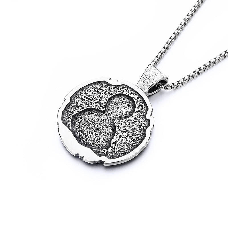 Steel Necklace – Statement St Michael Amulet By Planderful