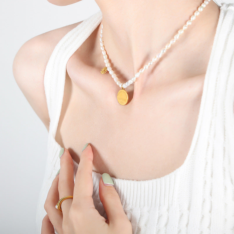Luxurious Baroque Pearl Floral Pendant Necklace - Female Jewelry