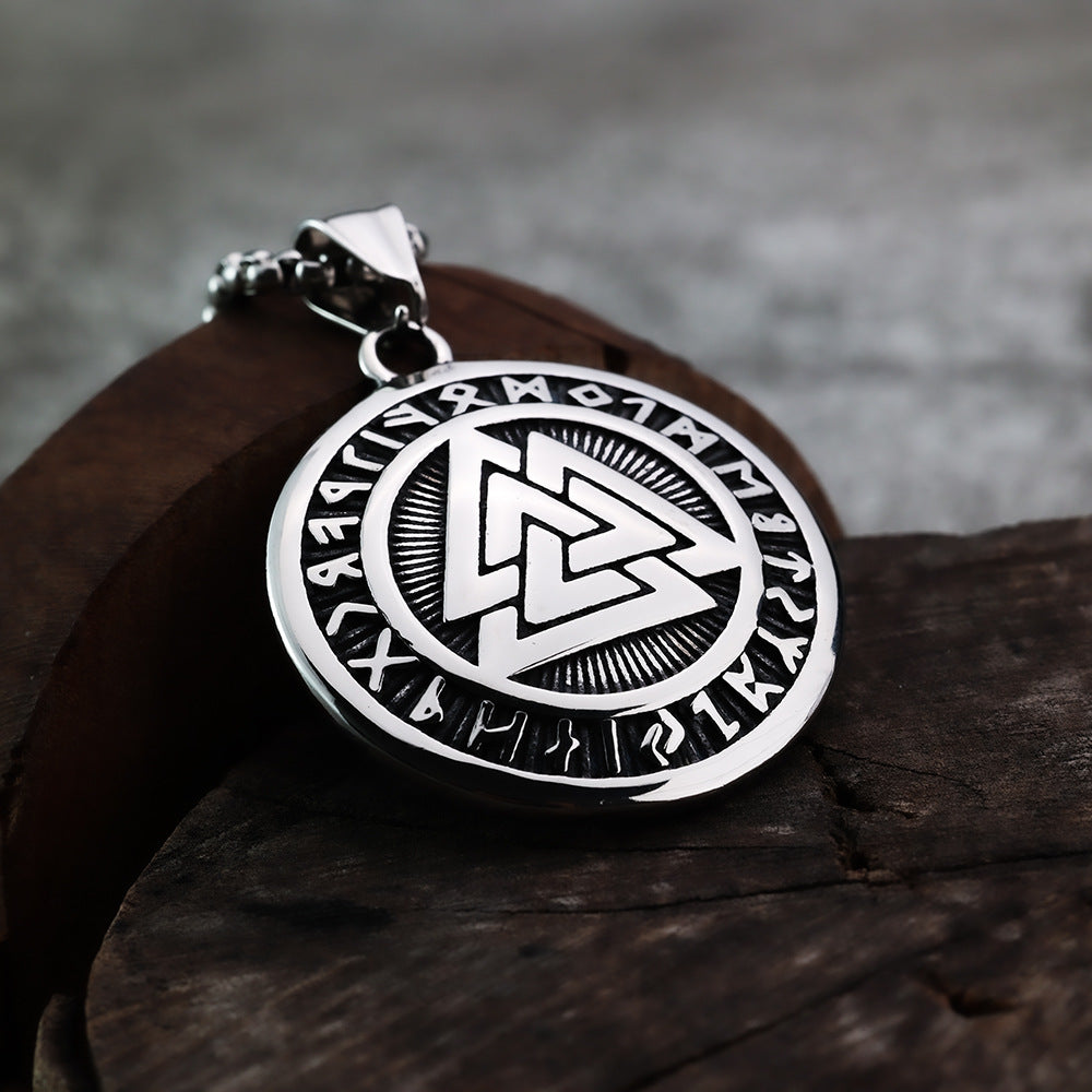 Cross-Border Nordic Viking Rune Pendant Men's Necklace Jewelry
