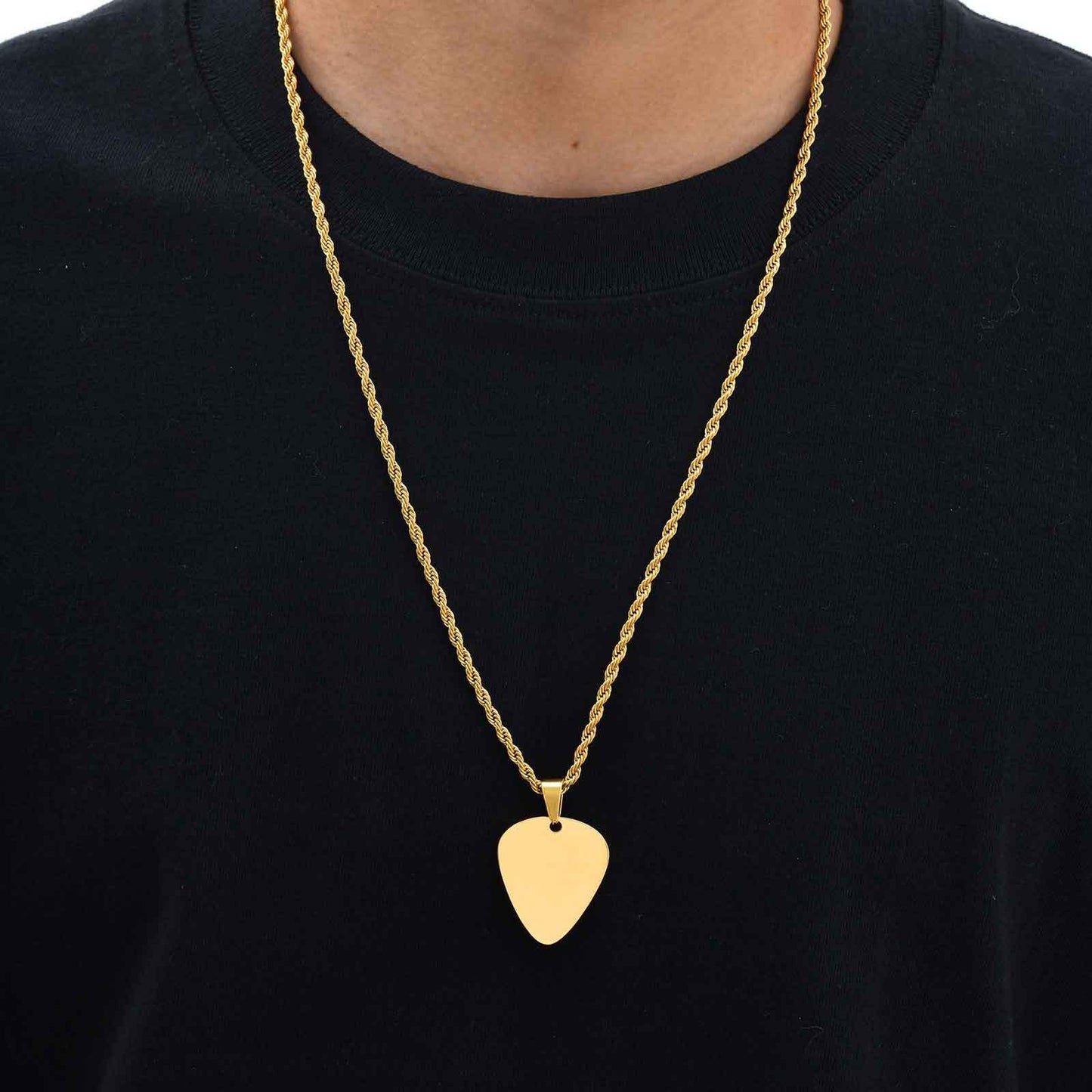 Planderful Shop Stainless Steel Guitar Pick Pendant For Men