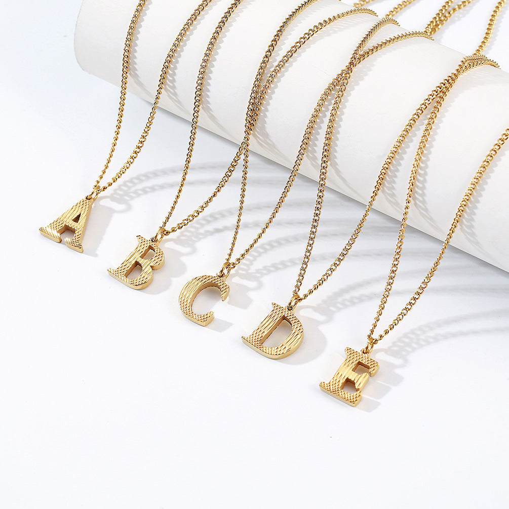 Planderful Everyday Genie Gold Plated Letter Surname Pendant For Couples Unisex Premium Magazine Style Jewelry