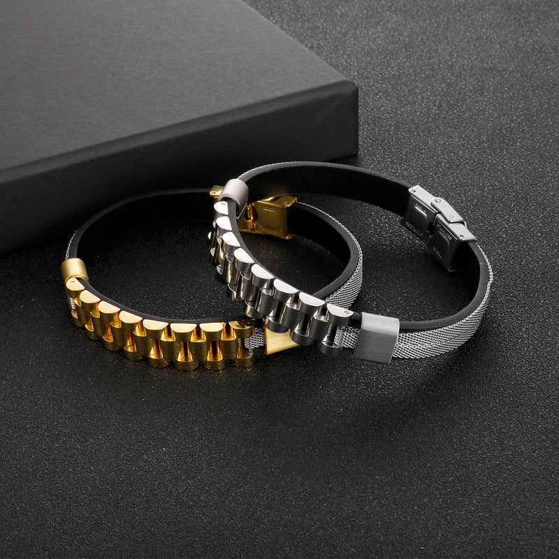Planderful Personalized Metal Watch Buckle Bracelet For Men