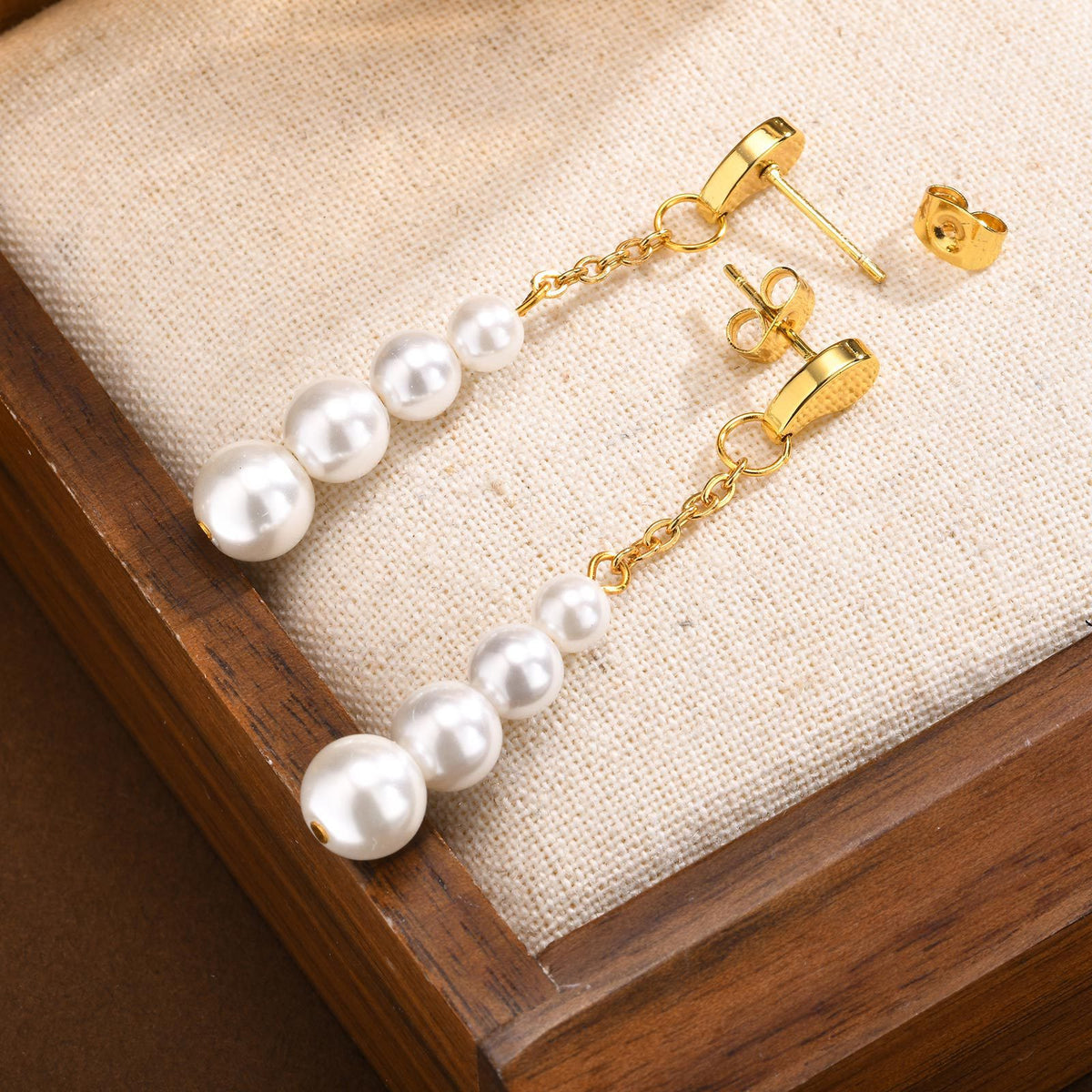 Stainless Steel Pearl Earrings