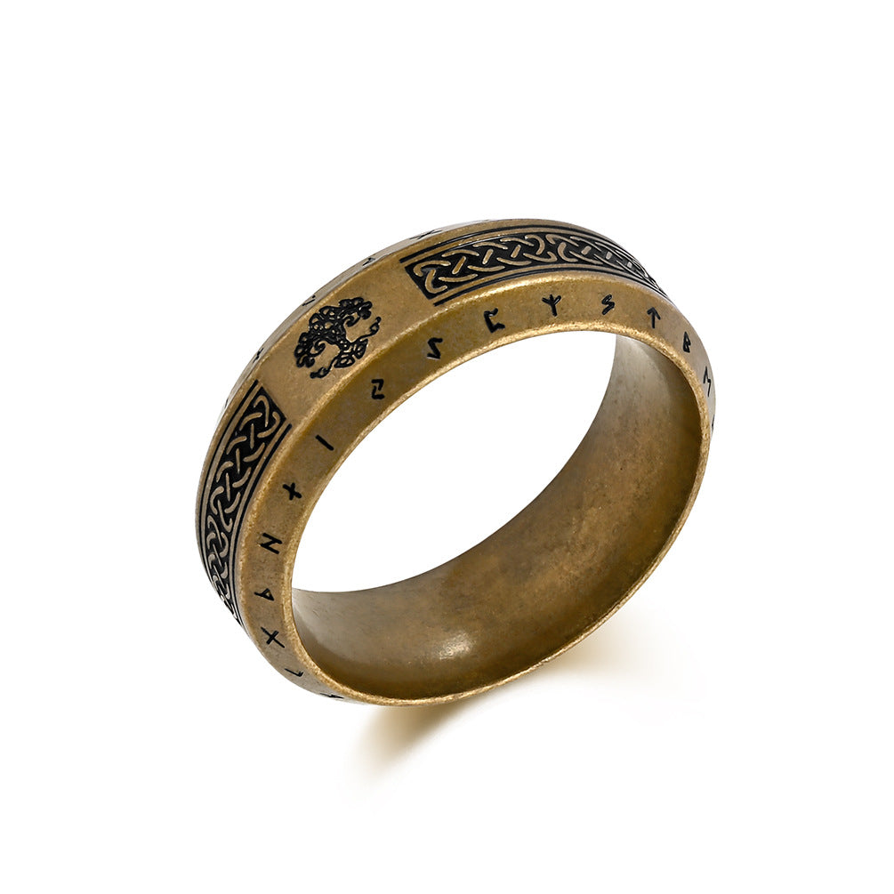 Stainless Steel Ring - Vintage Nordic Celtic Tree Of Life