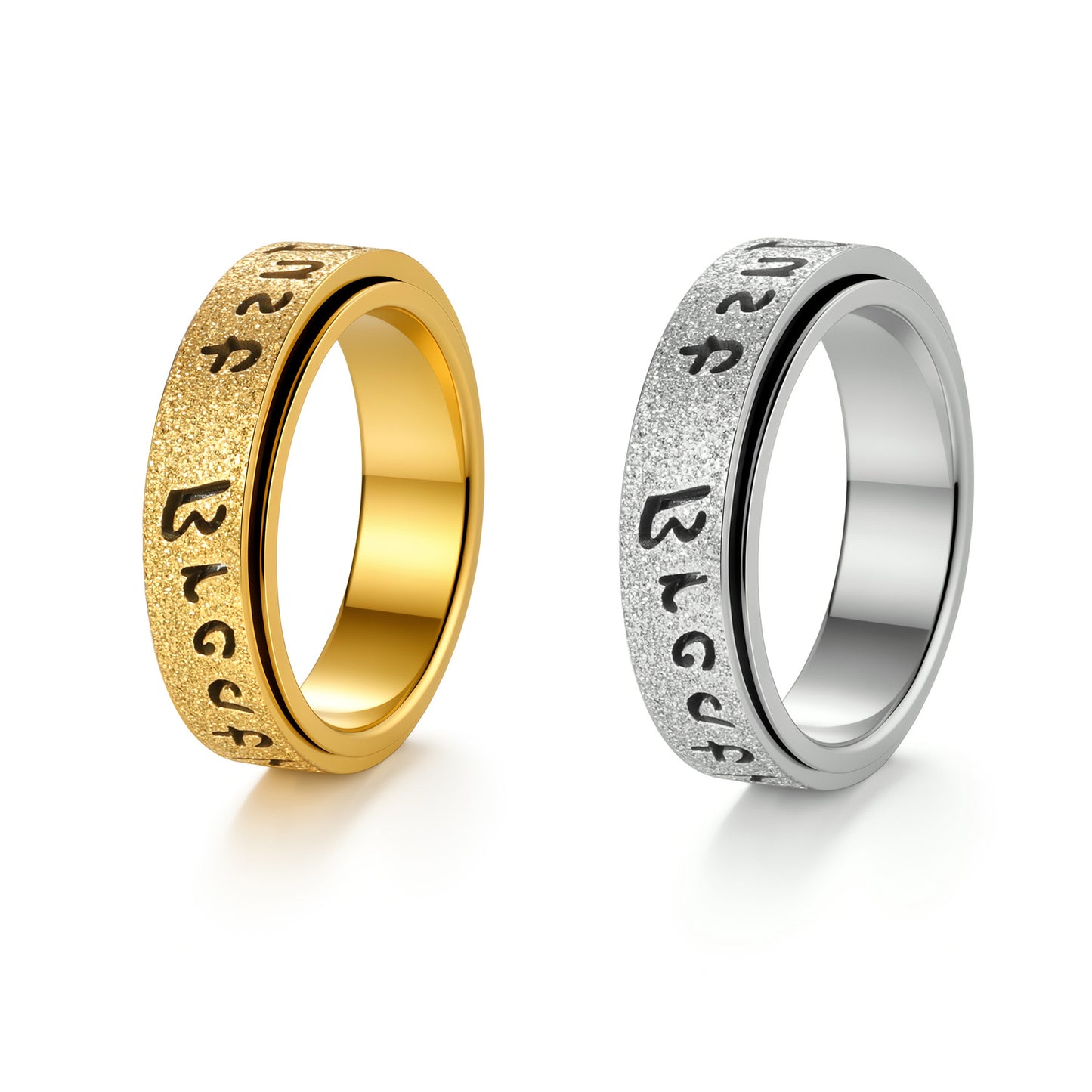 Planderful Everyday Genie Stainless Steel Spinner Ring For Women And Men Unisex Decompression Jewelry