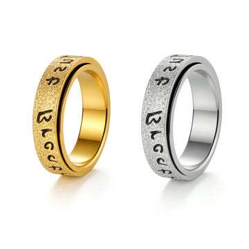 European beautiful woman rotating ring stainless steel couple ring ring decompression jewelry unisex protection statement