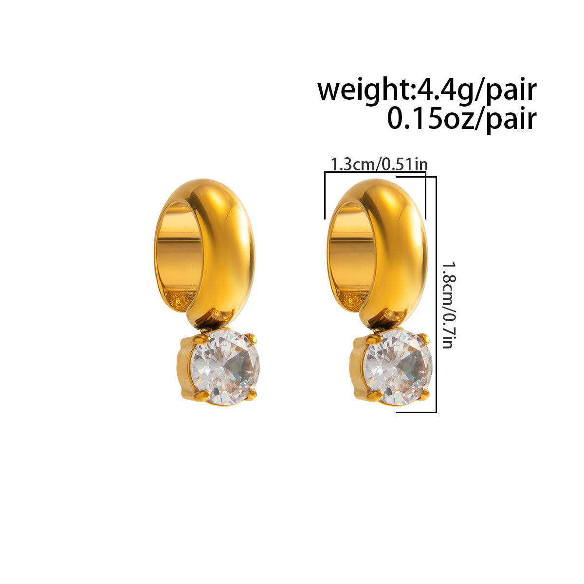 Planderful Vienna Verve Twisted Knotted Stainless Steel Stud Earrings With Waterdrop Zircon Statement For Women