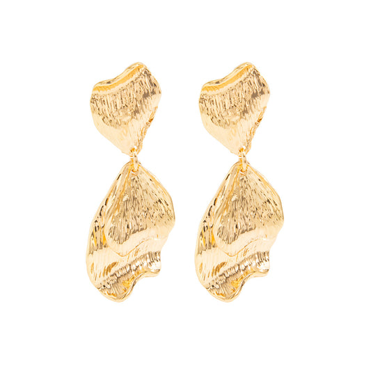 Ginkgo Leaf Stud Earrings For Women Planderful Vienna Verve Fringed 3D Petal Design Statement Jewelry