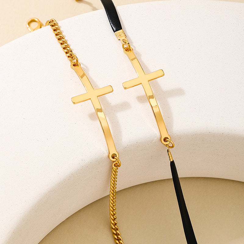 Planderful Vienna Verve Bracelet Set – Fashionable Double-Layered Metal Design