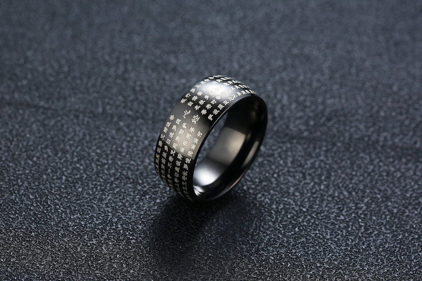 Chinese Style 8MM Stainless Steel Ring Men's Jewelry Wholesale