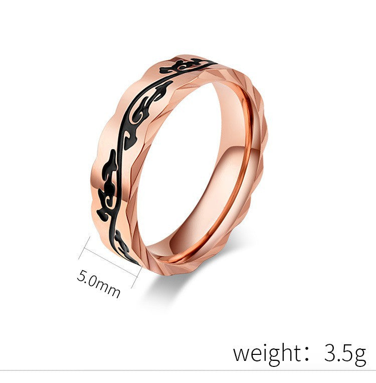 Yin Pattern Stainless Steel Ring – Pattern Single – Ethnic Style Couple