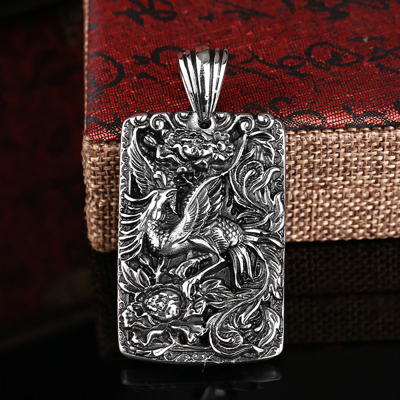 Retro Unicorn Koi Titanium Steel Pendant for Men - Cross-Border European and American Design