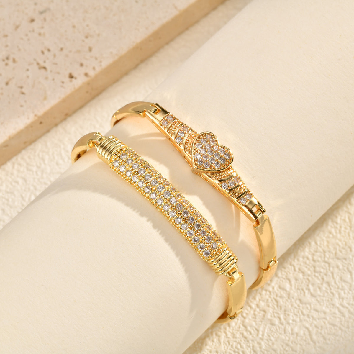 Heart Zircon Copper Bracelet