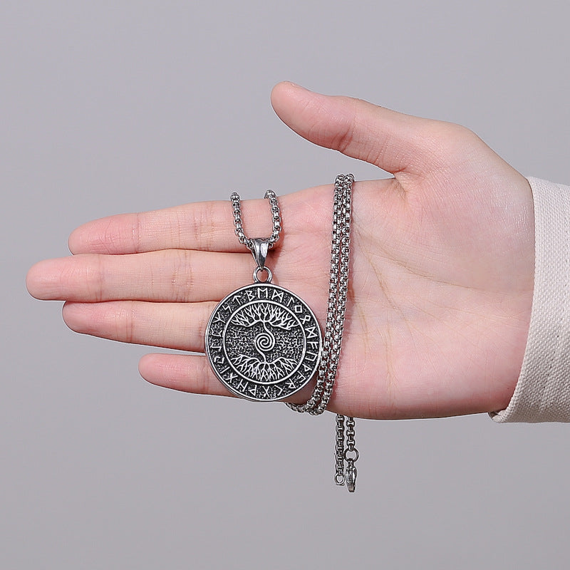 Steel Necklace - Elegant Tree Of Life Pendant
