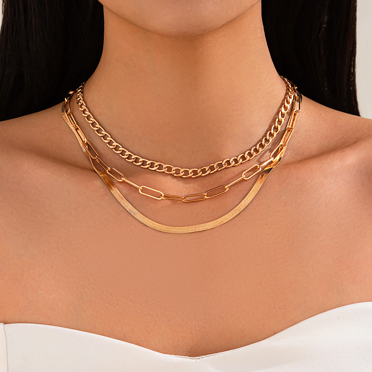 Planderful Vienna Verve Necklace – Punk Multi-Layer Snake Bone Design