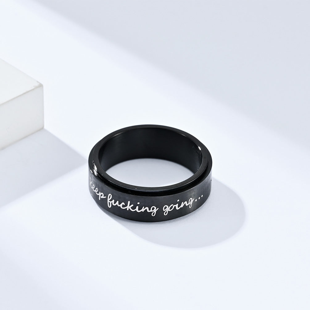 Inspirational Rotatable Titanium Steel Ring for Men
