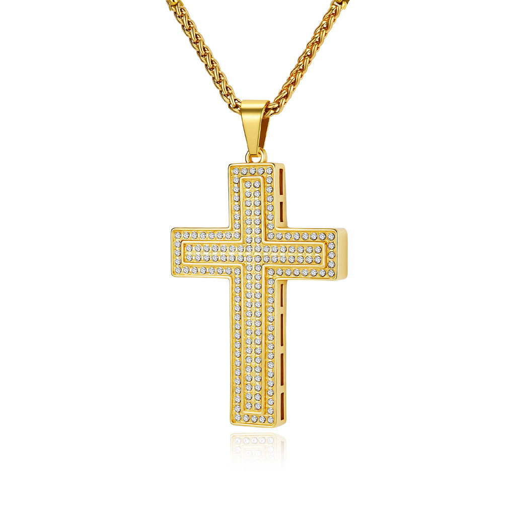 Zircon Cross Gold-Plated Necklace