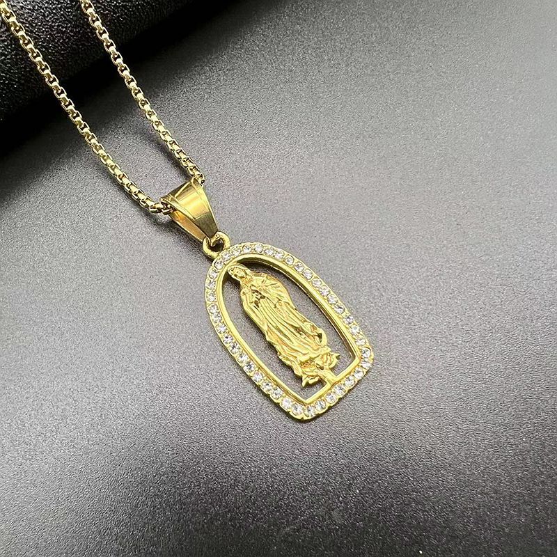 Stainless Steel Necklace – Elegant Virgin Mary Pendant