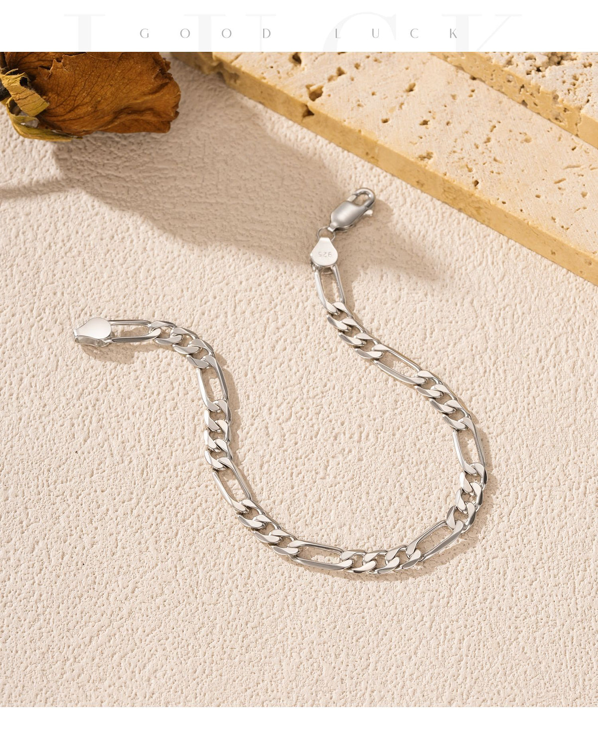 925 Sterling Silver Figaro Bracelet