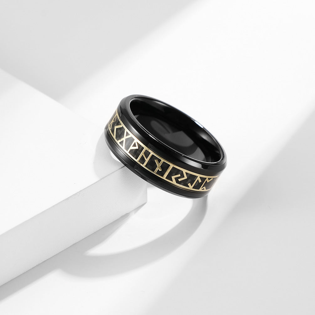 Planderful Viking Ring With Nordic Luhn Rune Stainless Steel For Men Unisex Jewelry