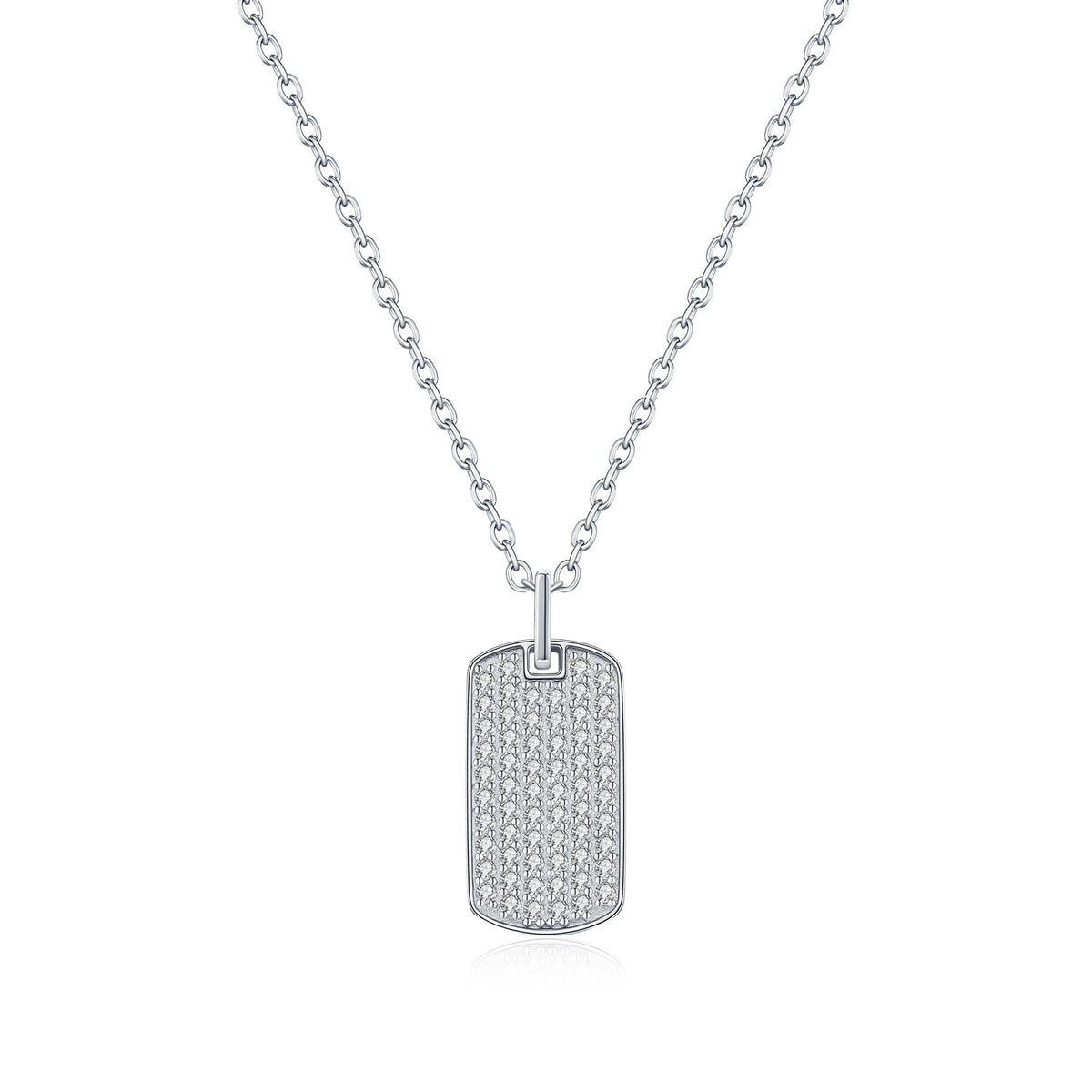 925 Sterling Silver Square Moissanite Necklace