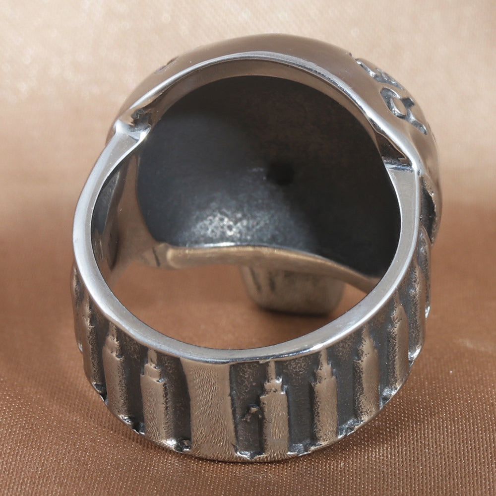 Personalized Titanium Steel Skull Ring for Men - Retro Trendy Accessories in Sizes 7-13