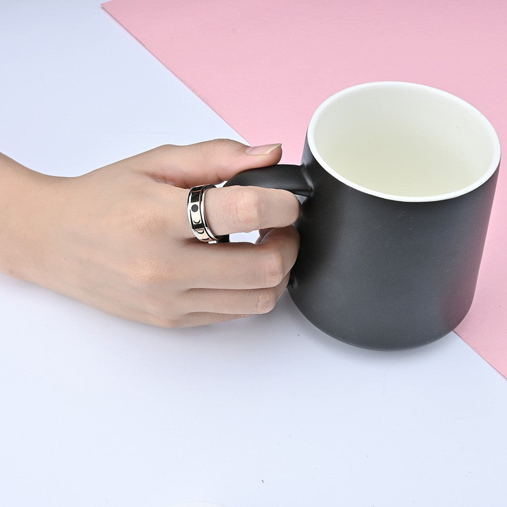 Planderful Total Solar Eclipse Anxiety Relief Ring Rotatable Stainless Steel Fidget Jewelry For Stress Relief
