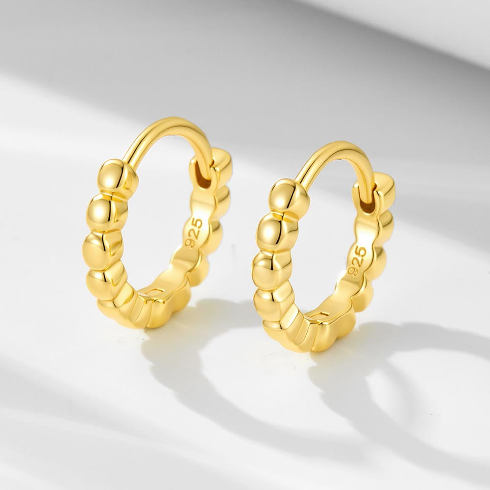S925 Sterling Silver French Retro Circle Earrings Geometric Circle Ear Buckle