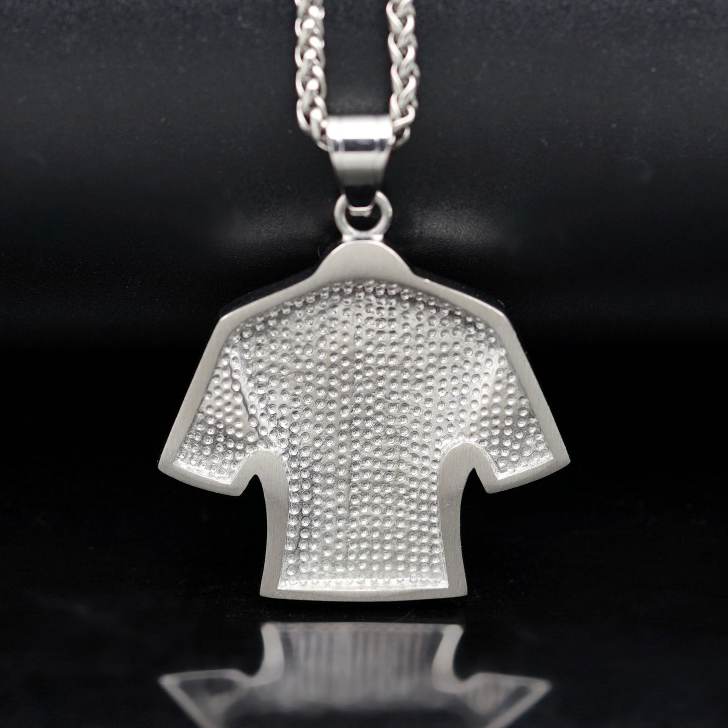 Planderful Football Jersey Pendant No 30 Titanium Steel Gold Plated Zircon Unisex Statement Necklace