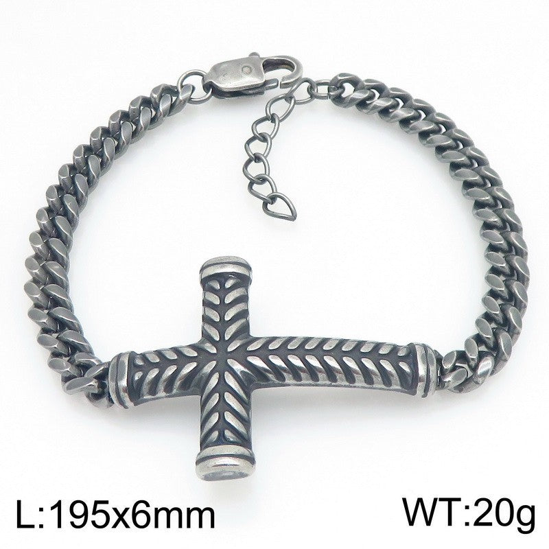 Adjustable – Rock Hip Hop Twist Cross Layered Cuban Chain Titanium Steel Men's Bracelet
