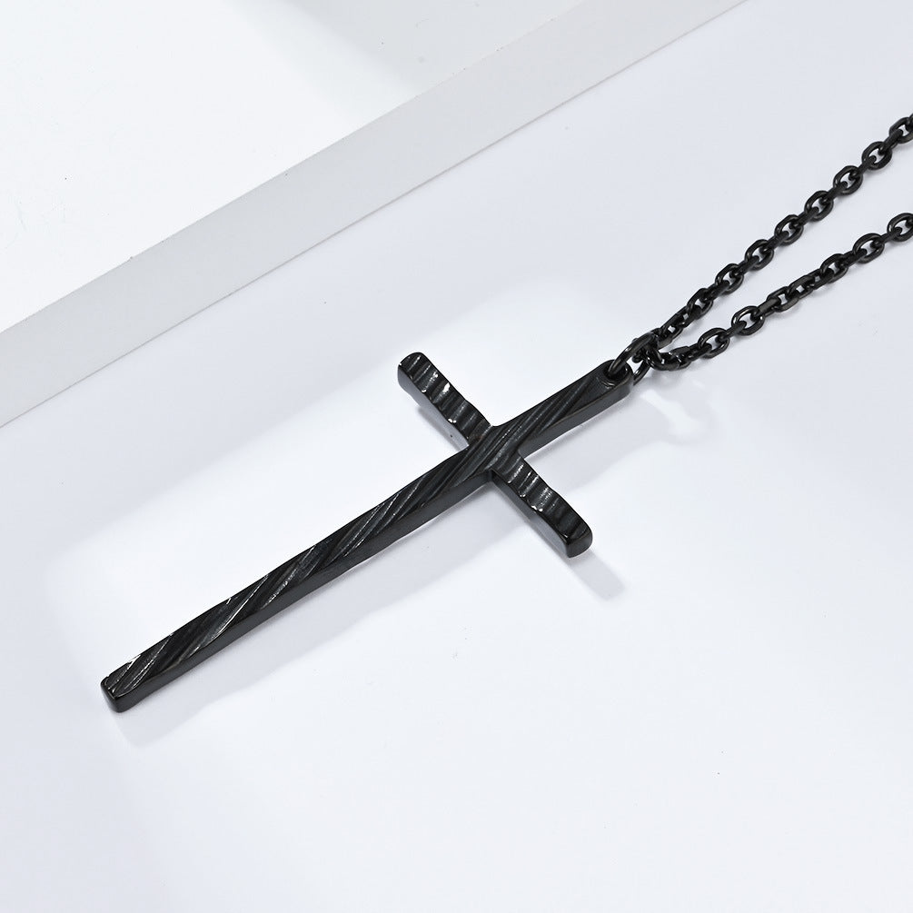 Cross-Border Cold Neutral Wind Stainless Steel Cross Necklace