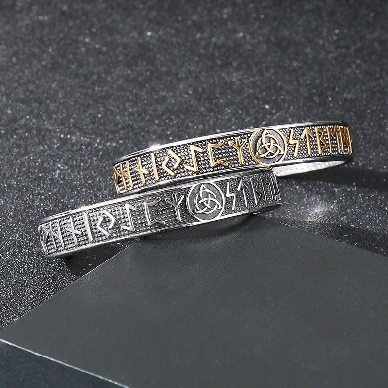 Planderful Viking Odin Rune CShaped Stainless Mens Bracelet