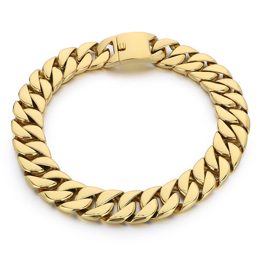 Planderful Cuban Chain Necklace For Men Titanium Steel 31mm