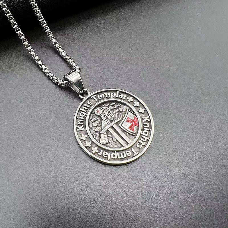Steel Necklace – Elegant Templar Knights Pendant