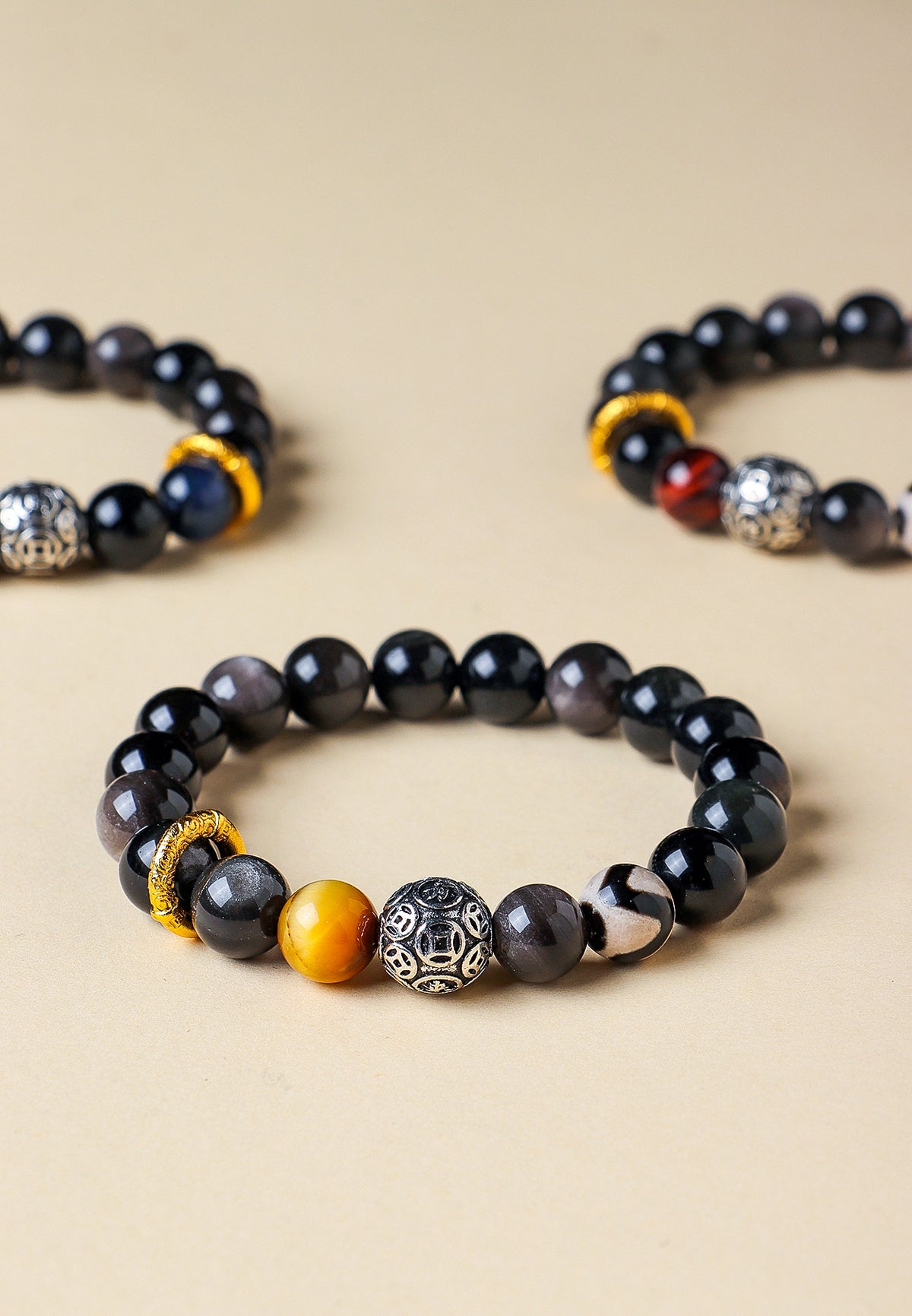 Obsidian Agate Eye Bracelet