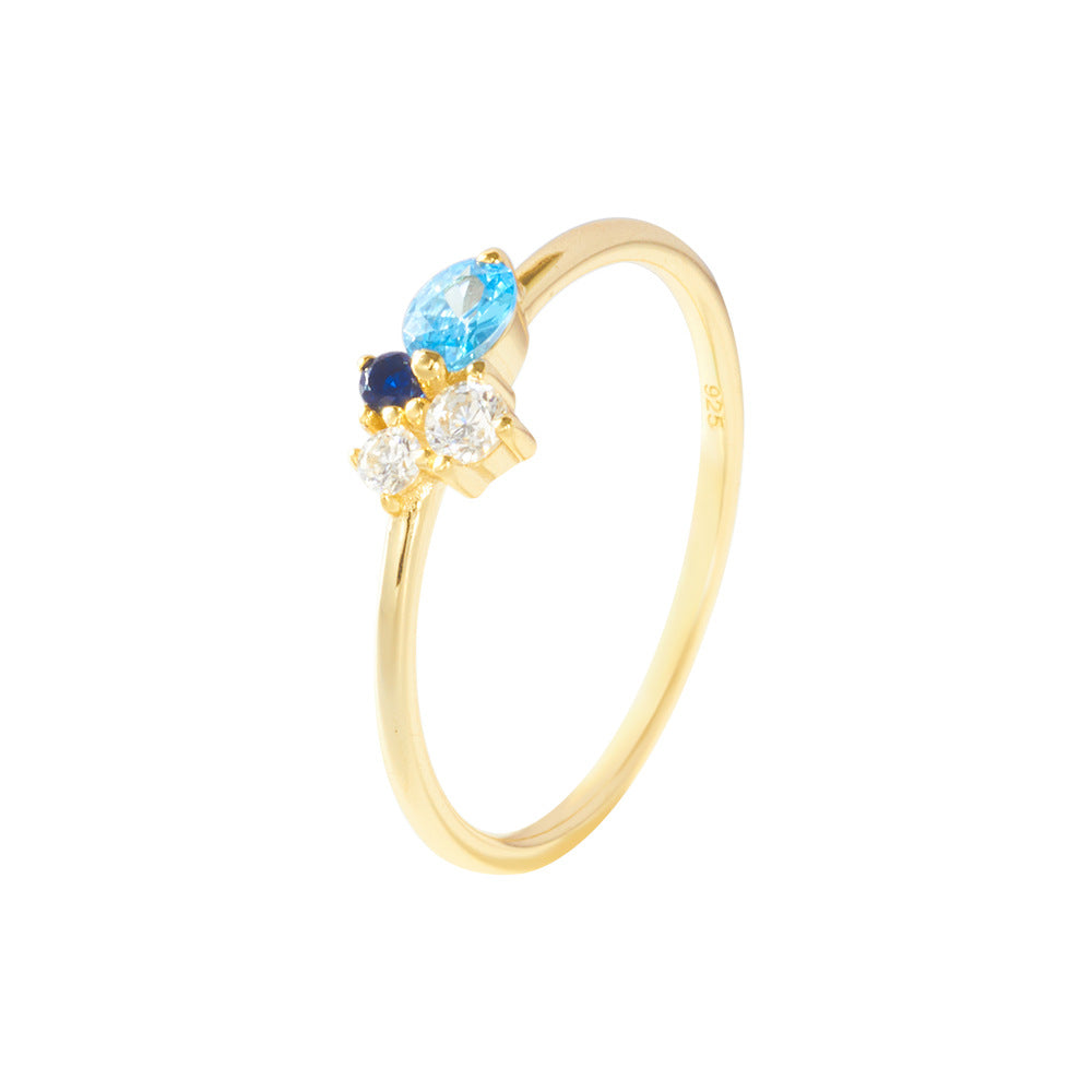 Colored Zircon Sterling Silver Ring Elegant Ring Jewelry