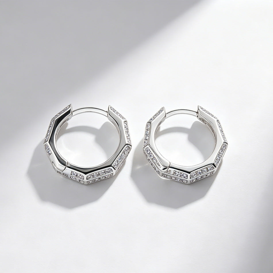 S925 Sterling Silver Moissanite Minimalist Stud Earrings