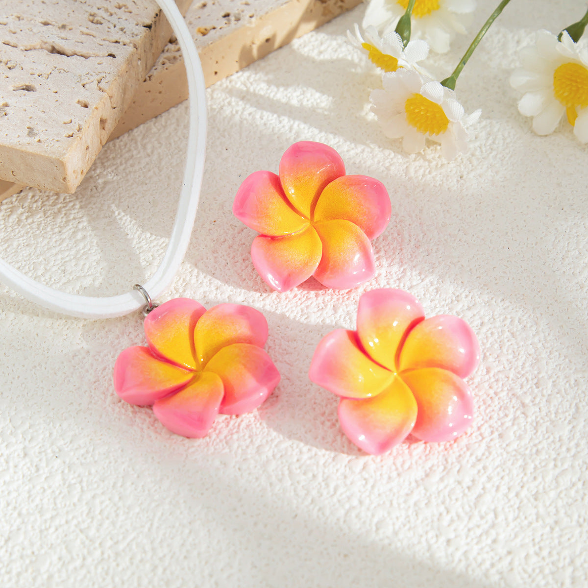 Planderful Vienna Verve Necklace and Earrings Set – Sweet Dopamine Color Floral Design